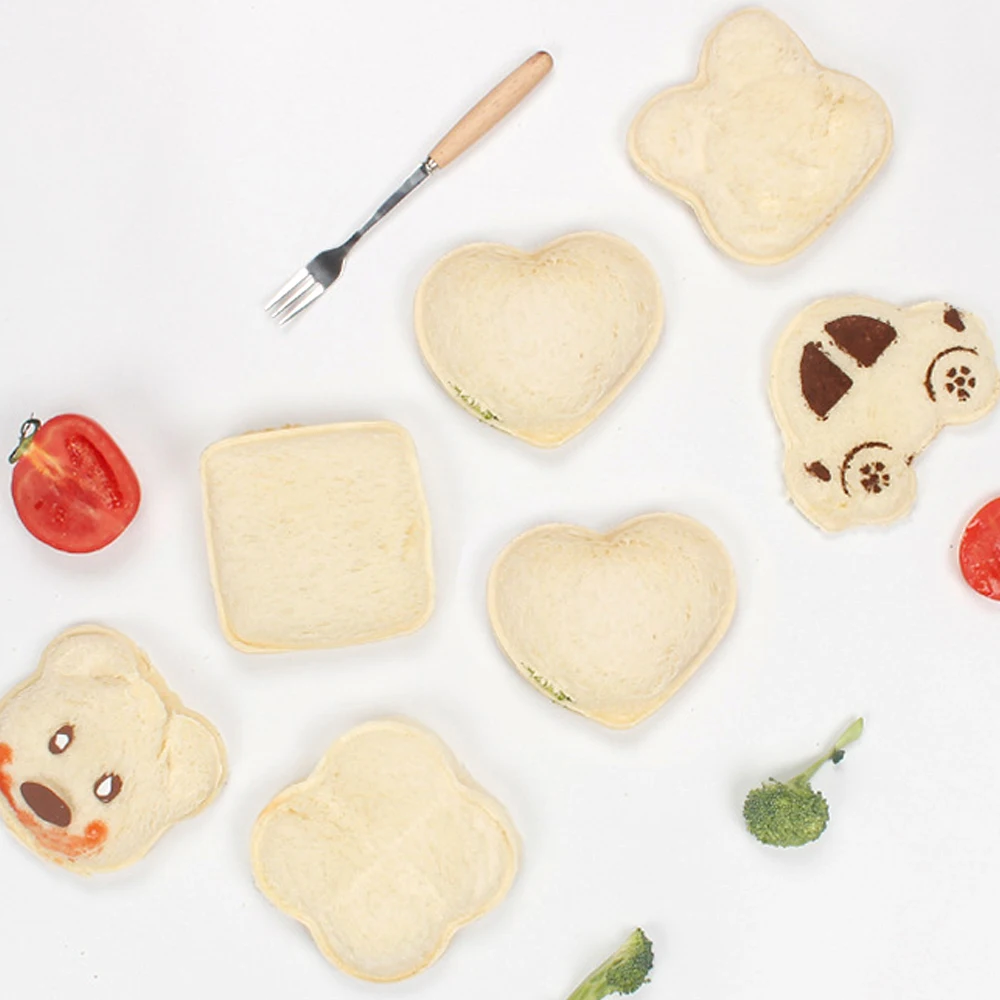 5 formes bricolage enfants Sandwich Pain croûte Cutter moules déjeuner Cuisine Outil S 
