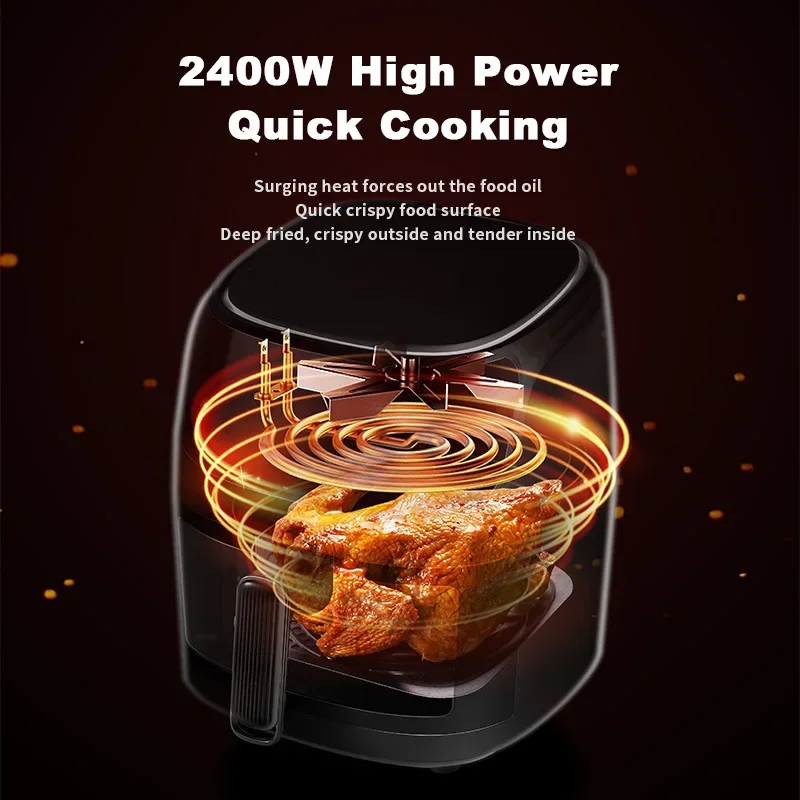 factory wholesale high quality 3.5L 4L 5L 6L 8L 9L hot sale smart digital air fryer luxury oil free deep fryer 4