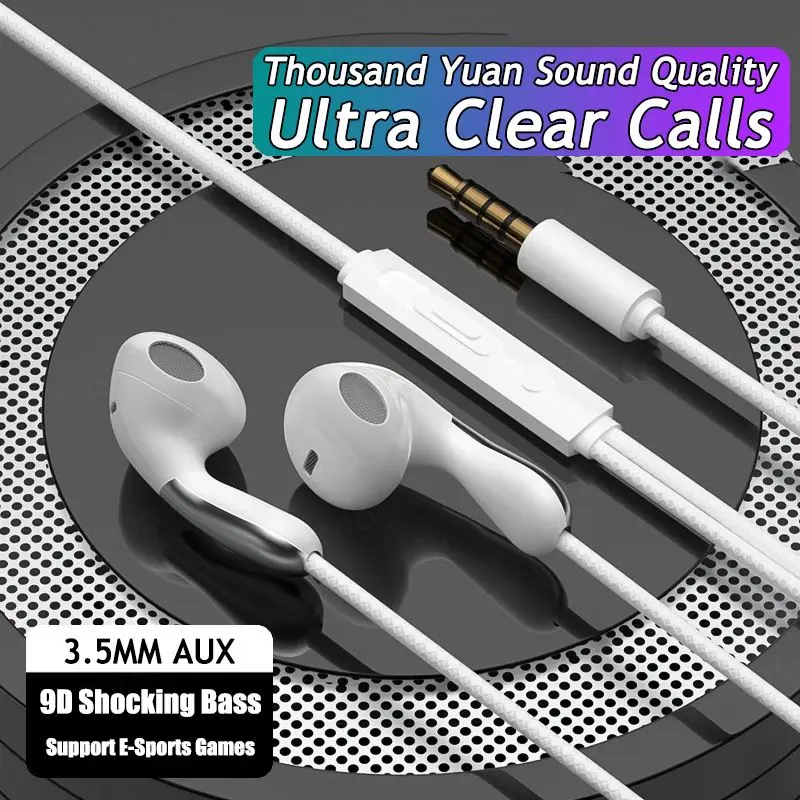 9DHIFI Heavy Bass Stereo Sport Music Wired Earphones 3.5MM AUX/Type-C Digital Chip Headsets For Samsung Xiaomi Android Tablet PC 5