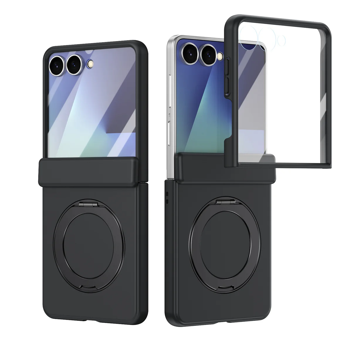 360° Rotating Ring Holder with Magsafe-Compatible Wireless Charging for Flip Phone Protective Case