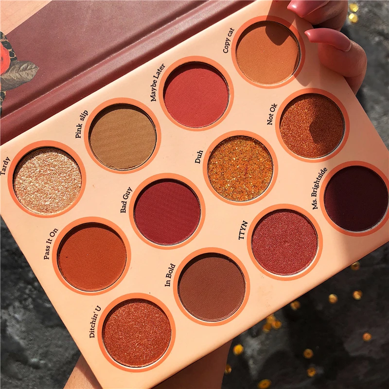 GUCAMI 12 Colors Shimmer Matte Eyeshadow Makeup Palette Sweet Talk Nude Glow Pigment Long Lasting Cosmetic Set