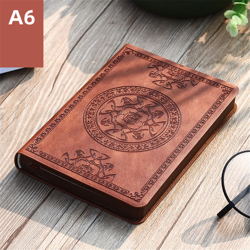 

Retro Small Work Notebook Portable Mini A6 Planner PU Leather Diary Notepad Stationery Daily Memos Book School Office Supplies