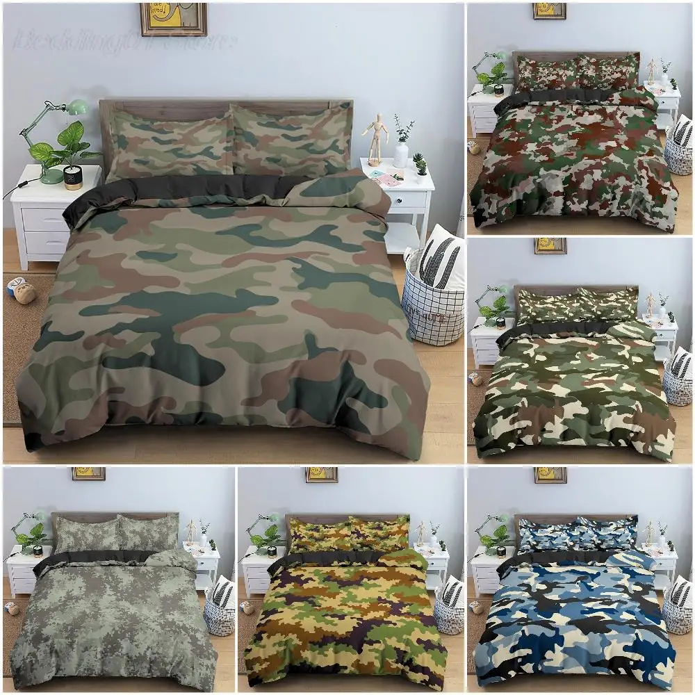Classic-Camouflage-Pattern-Bedding-Set-Bedroom-Duvet-Cover-Masking-Camo ...