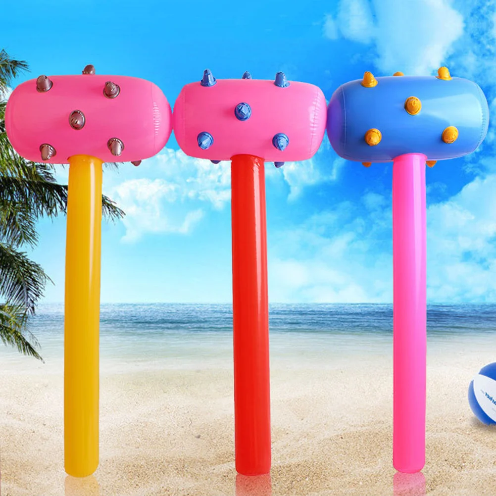 

2PCS Colorful PVC Inflatable Hammers Hammer Funny Hammer Toy for Kids Children (Random Color)