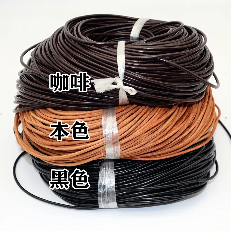 Corda In Pelle Rotonda 3mm - Marrone 10m Per Fai Da Te E Artigianato - Foto 9