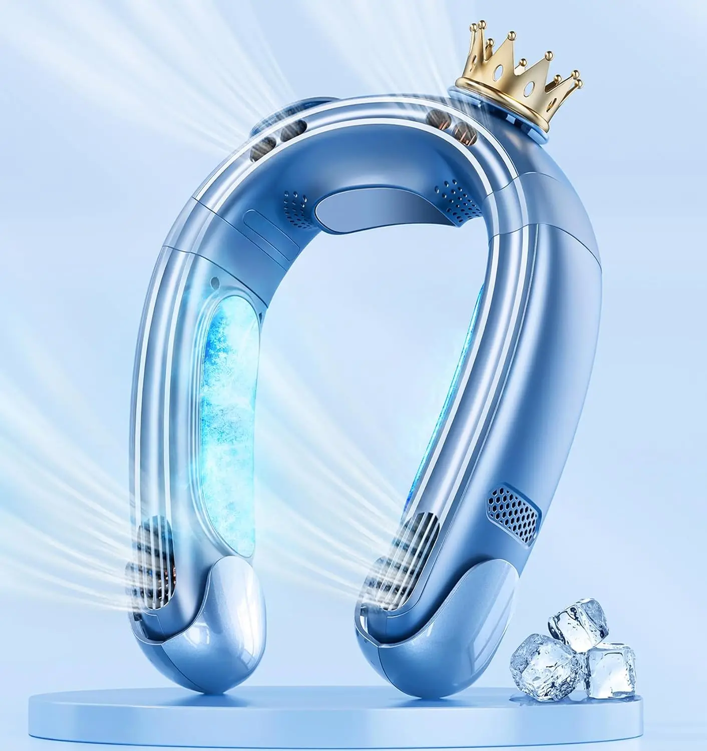 

Neck Air Conditioner Portable, 4 Turbo 2X Extra-large Cooling Plates Portable Neck Fan Air Conditioner, 3D Airflow Cooling Neck