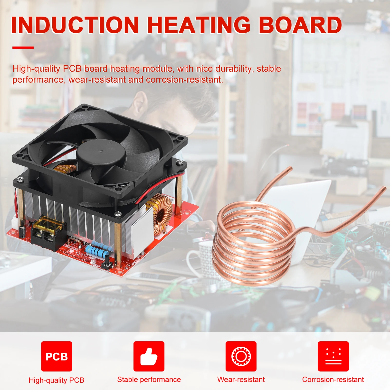 Induction heater ZVS 1000W 12-48V Induction Heating Board Power supply module Flyback Driver Heater Tesla Coil for DIY Small Part