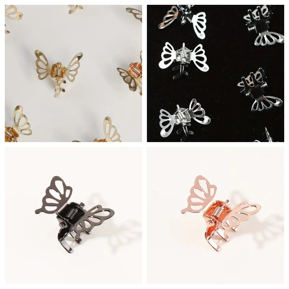 10 stücke Mini Aushöhlen Schmetterling Design Süße Haar Clip Retro Pony Feste Clip Dekoration Haar Greifen Für Frauen Und Mädchen – Detail 10