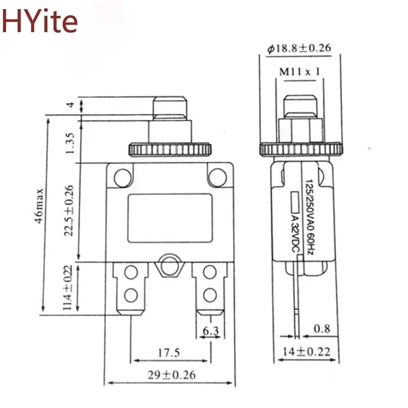 2A 3A 5A 6A 7A 8A 10A 15A 20A Circuit Breaker Overload Protector Switch Fuse circuit breaker