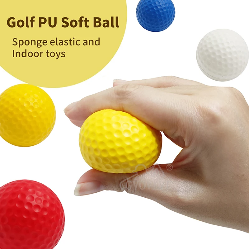 Balles de Golf jaunes en PU souple pour pratique en salle, aide à l'entraînement, livraison directe, vente en gros, cadeau pour golfeurs, 10 pièces/lot