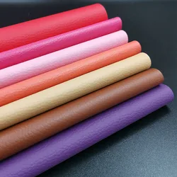 Textured Vegan Leather Litchi Embossed PU Material for Crafting & Upholstery Projects (Red Series)