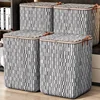 Large Capacity Clothes Storage Bag Thousand Bird Grid Foldable Dustproof Bag Household Moving Bags Waterproof and Dustproof 6