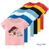 Four Seasons Kids T-shirt Disney 2 Little Fox and Little Girl Print Cute casual short sleeve Tops 100% cotton crewneck T-shirt 1