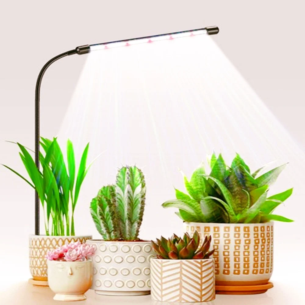 Adjustable Full-Spectrum Plant Growth Lamp with USB and Soil-Insertion Hose