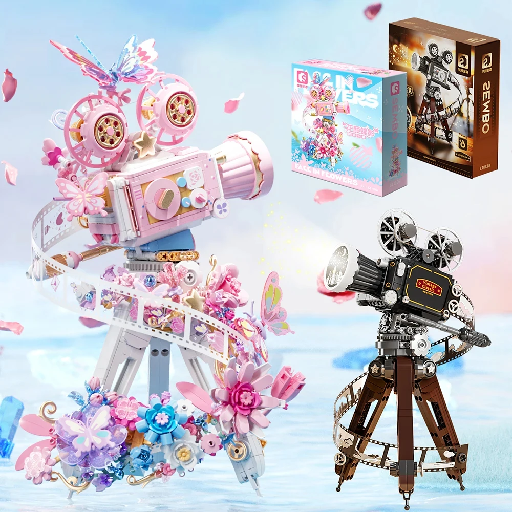 

Retro Camera Building Blocks Film Camera VCR Model Assembly Bricks Creative Desktop Decoration Children DIY Toys Holiday Gifts