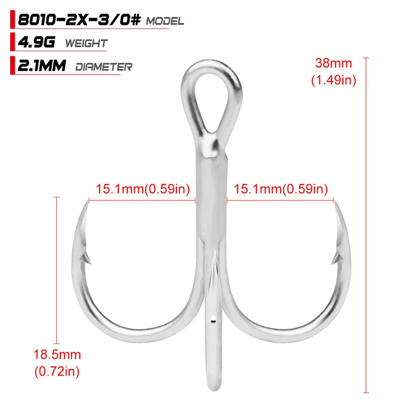 PRO BEROS 20개/몫 슈퍼 샤프 ORIGIN 후크 트레블 낚시 후크 82MN 14  -3/0    고탄소강 peche anzol Pesca Fish Tackle