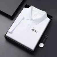 Chemises polo respirantes de haute qualité pour hommes, chemises polo décontractées à manches courtes de couleur unie pour hommes/femmes, vêtements d'été, cadeau design 3