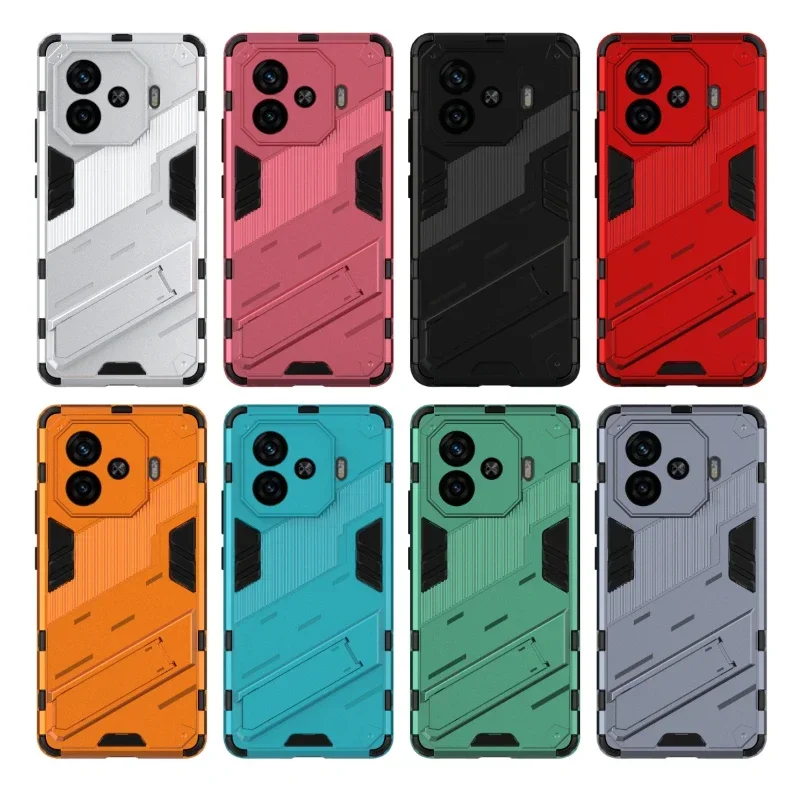 Shockproof Armor Anti-Fall Kickstand Phone Case - Durable Protection Back Cover