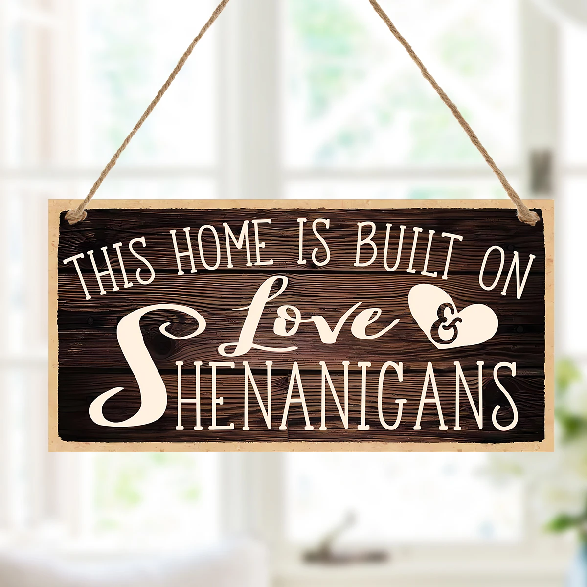 1PC, simple and creative English signboard, lightweight wooden material warm decorative hanging plate