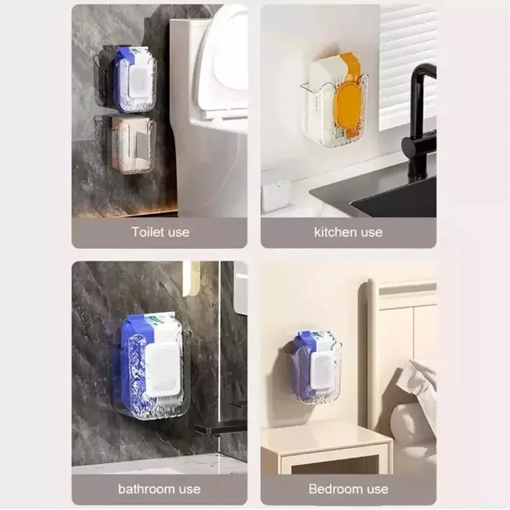 Wall Mounted Tissue Box Kitchen Wipes Storage Box Large Opening Design tissue box tissue dispenser wet wipe case wet wipes case wet wipes box