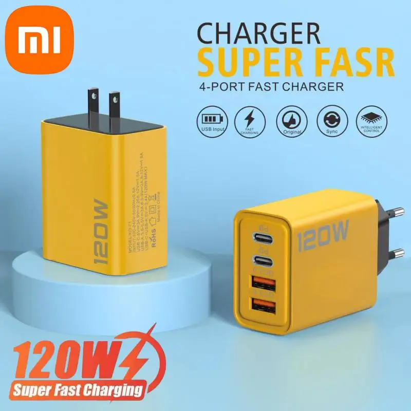 Xiaomi 120w Ultra Fast Charger Rapid Charging Type C Usb Charging Cable Head Charger Set High Speed Charging For Xiaomi Samsung