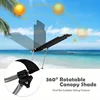 Foldable Sun Shading Lounge Chair Adjustable Beach Sunbathing Recliner W/Pocket 2