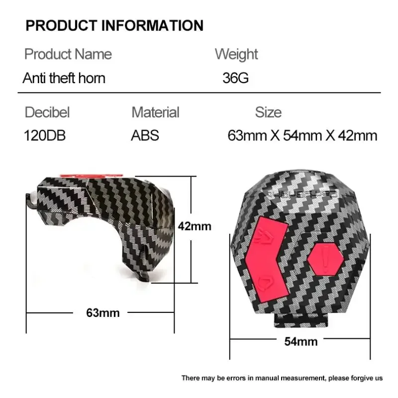 120dB 충전식 고음 자전거 전자 경적 도난 방지 방수 사이클링 스쿠터 경고 알람 벨
