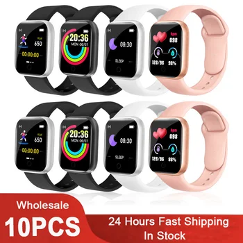 Smart Watch per uomo donna Sport Fitness Tracker contapassi cardiofrequenzimetro Smartwatch cifre orologio da polso 10 pezzi
