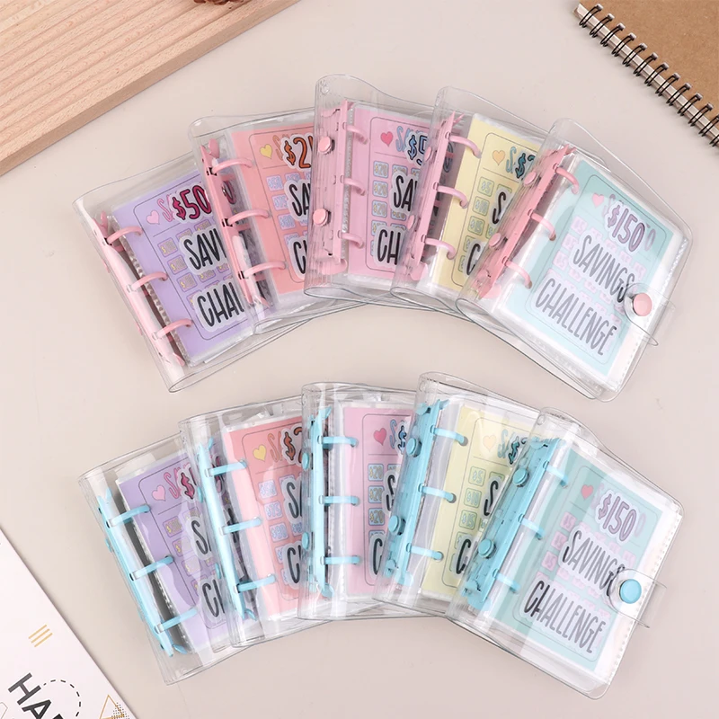 Mini Savings Challenge Binder 150-5000USD Savings Challenges Book Cash Budget Storage Notebook Envelope Savings Challenge 2