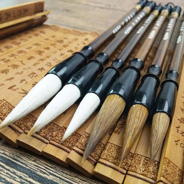 Wooden Writing Brushes Pen Weasel Hair Sheep Hair Traditional Ink Chinese  Calligraphy Set for Painting drawing Festival Couplets - AliExpress