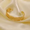 Stainless Steel Bangles Bracelet for Women Luxury Gold Color Cuff Bracelet Femme Fashion Wedding Jewelry Valentines Day Gift 3