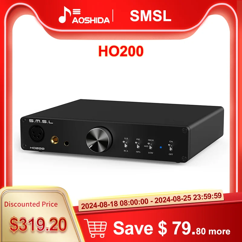 Headphone Amplifier SMSL HO200 16ohm 6W/32ohm 3W RCA PRE Output XLR Balanced Unbalanced Input headphone amplifier