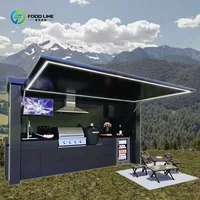 Meubles de cuisine d'extérieur personnalisés résistants aux intempéries avec îlot et évier, appareils de cuisine d'extérieur pour maison capsule, hôtel 2