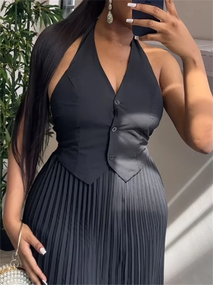 Wmstar Skirts Sets Party Two Piece Set Women Sexy Fashionable Solid V Neck Vest Top Casual Matching Suit Wholesale Dropshipping