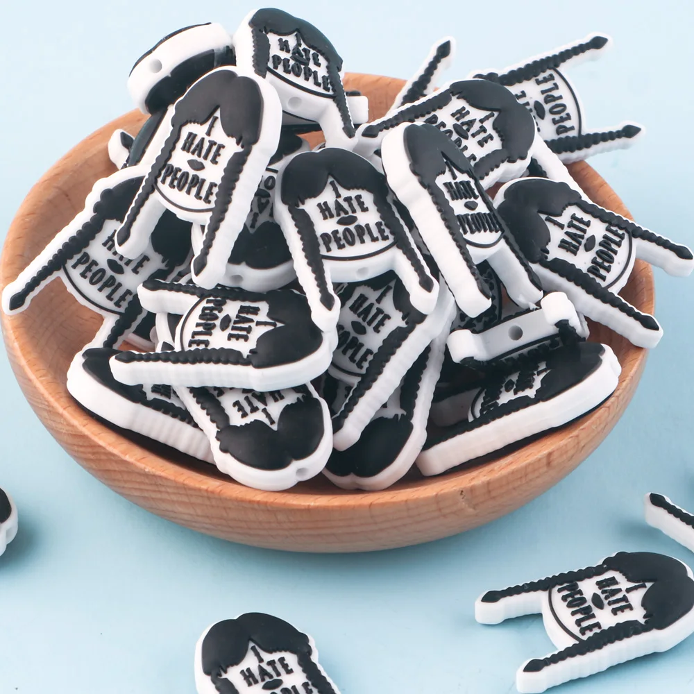 Sunrony 50-200Pcs New Cartoon Boys Girls Boots Ghost Silicone Beads For Jewelry Making DIY Necklace Jewelry Accessories