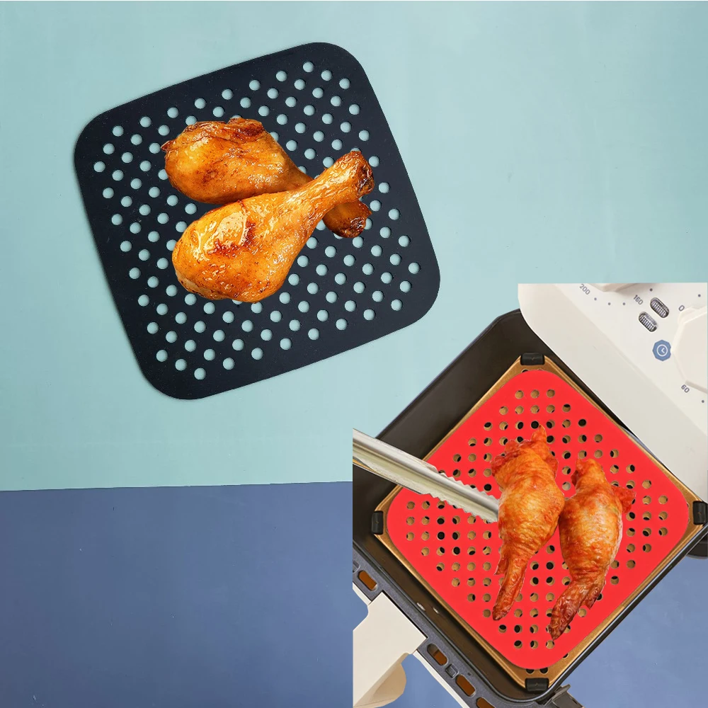 Silicone Air Fryer Liners 16cm/19cm Baking Tray Pads Steamer Pot Paper Mold  Accessories Reused To Prevent Food Sticking Tool Red - AliExpress