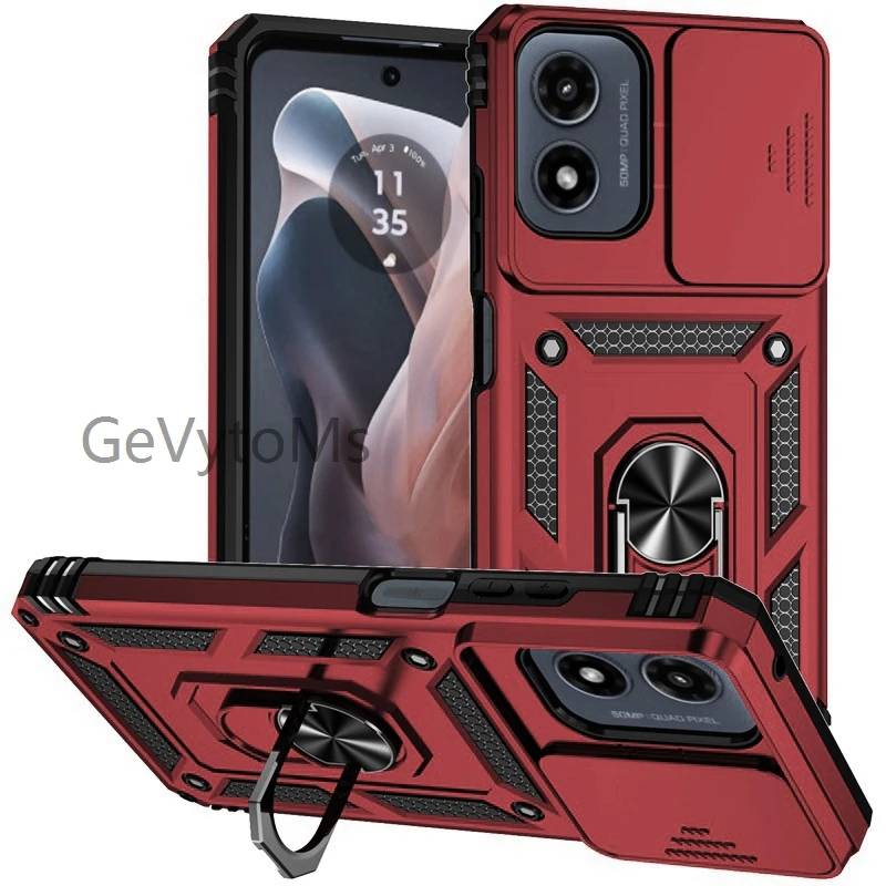 Military 360° Ring Case with Camera Protection and Stand Cover