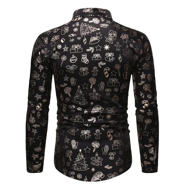 Description Picture 3 of itemAutumn Men's Button Shirt Personality Christmas Gift Luxury Coat Casual Evening Dress Top Prom High end Clothes 2023 New