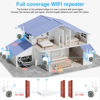 Kit de caméra sans fil intelligente avec détection humaine IA, vision nocturne, PTZ, WiFi, 3MP, pour extérieur, système de surveillance de sécurité CCTV 2