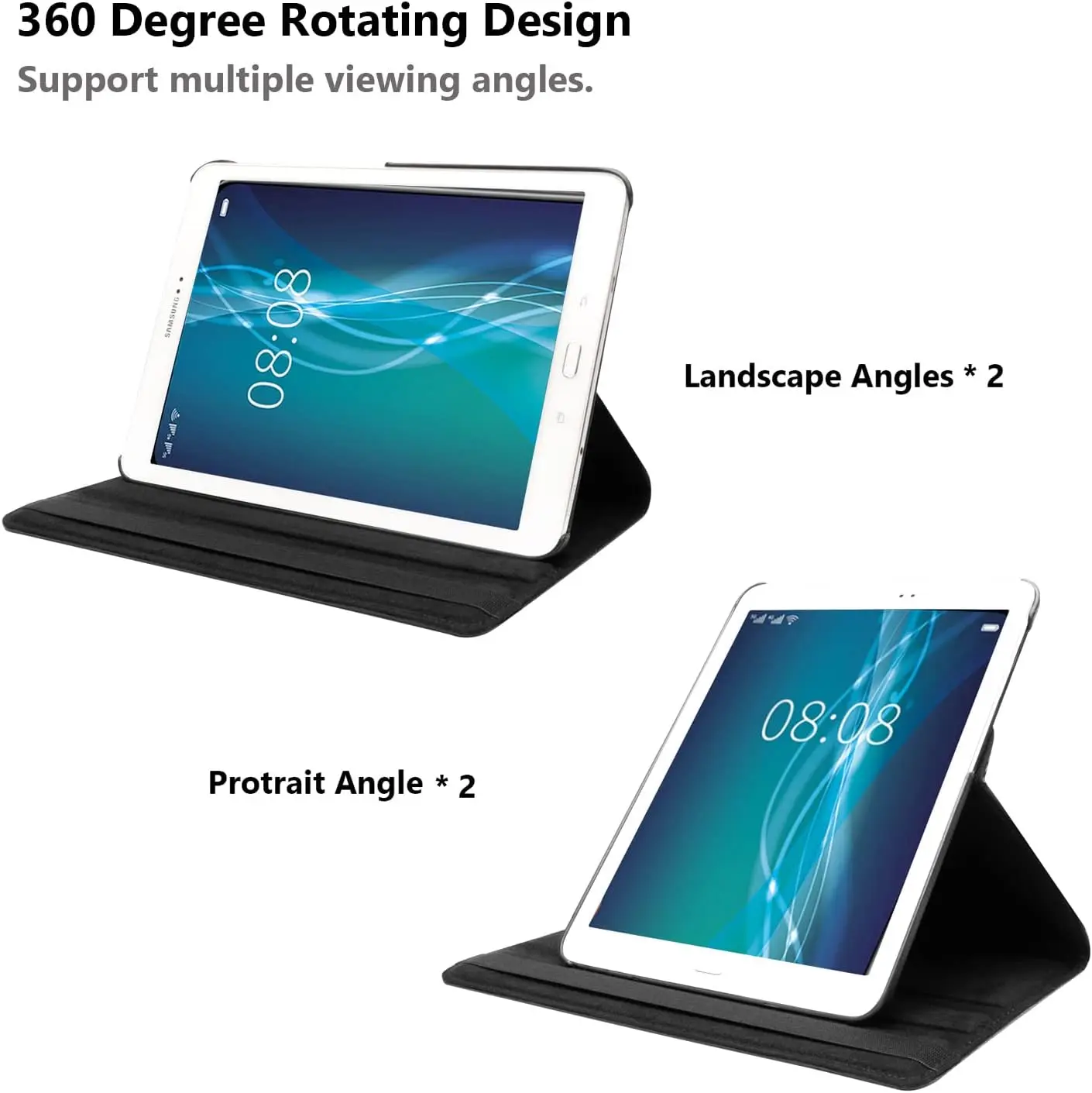 360° Rotating Stand Flip Hard Cover for Tablet - Sleek Protective Case