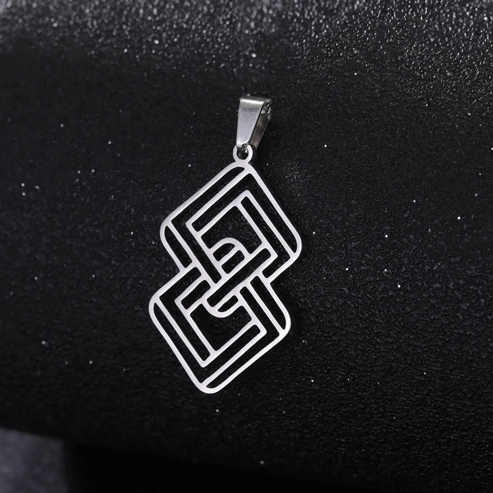 Dawapara Solomon Knoten-Anhänger, DIY-Zubehör, Symbole des Lebens, heilige Geometrie, spiritueller Schmuck, Edelstahl – Detail 11