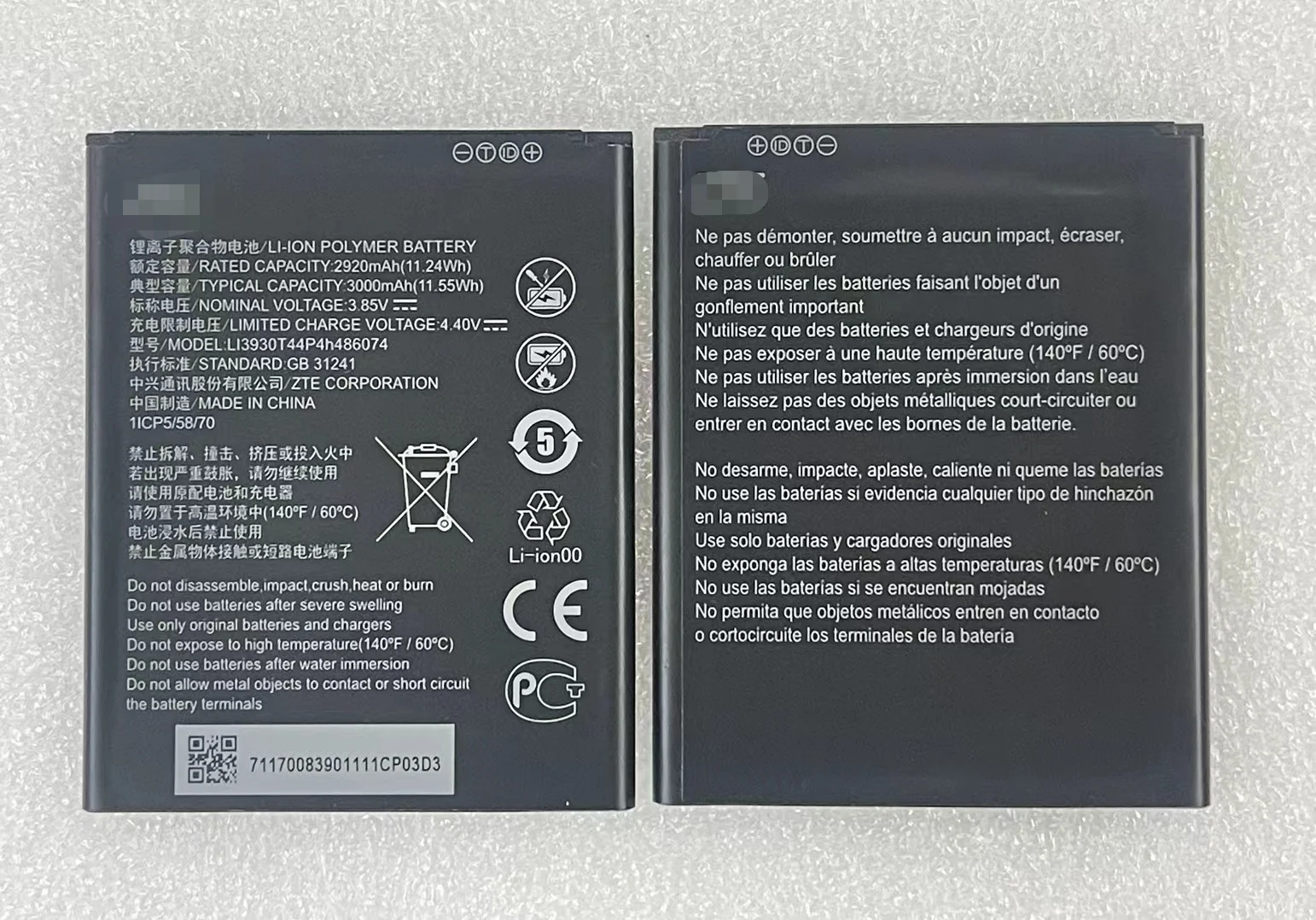 

Новый оригинальный аккумулятор для Zte Li3930t44p4h486074