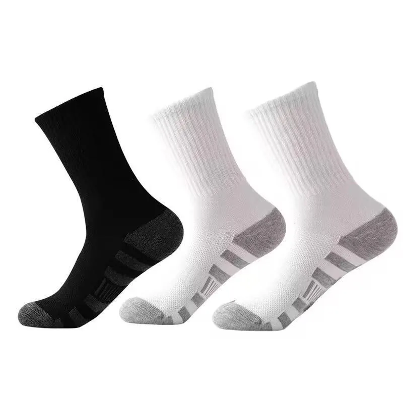 3 Pairs/Pack Men's Sports Casual Socks Spring Autumn Breathable Middle Tube Socks Men Striped Trendy Cotton Blends Short Sock