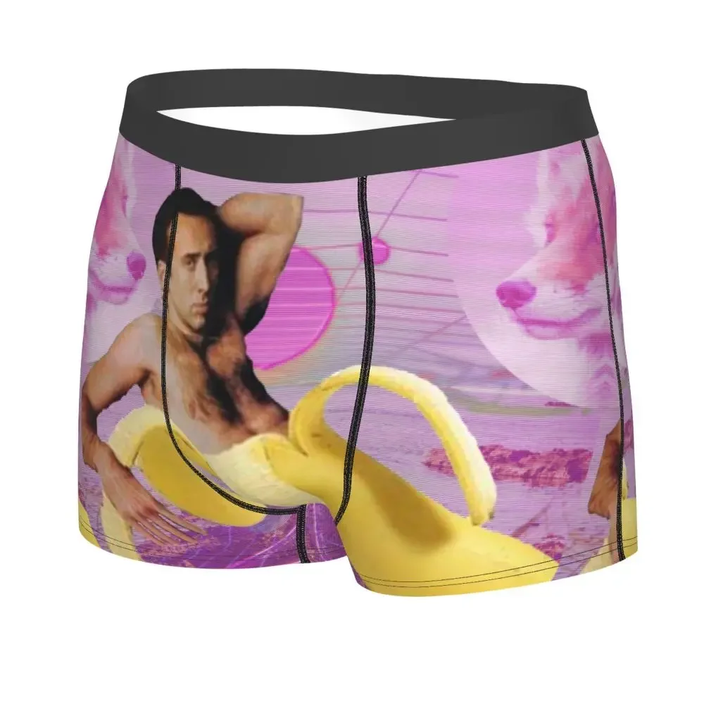 Funny Boxer Nicholas Cage Banana Vaporwave Shorts Panties Briefs Man Underwear Summer Funny Meme Soft Underpants for Male S-XXL