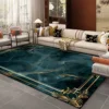 Light Luxury Dark Blue Marble Carpet Living Room Decoration Sofa Coffee Table Area Rugs Non-slip Home Bedroom Washable Floor Mat 2