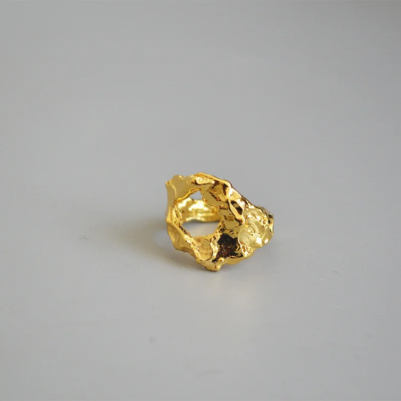 

Old imitation gold rock irregular trendsetter fashionable modern opening ring index finger female