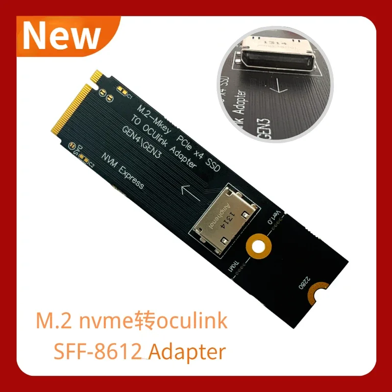Oculink M.2 Nvme M-key para U.2 Adaptador Oculink Sff8612 Pci-e Ngff Gen4 Gen3 2.5 Polegada Cartão Riser Ssd para Oculink - Imagem 5