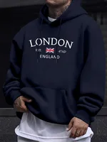 Stylish London England Flag Print Hoodie - Fashion Hoodies for Men with Long Sleeve Comfortable Regular Fit 2