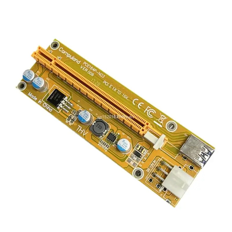 1X to16X 확장 USB3.0 케이블 6핀 Sata용 PCI-E 라이저 카드 009S PCI