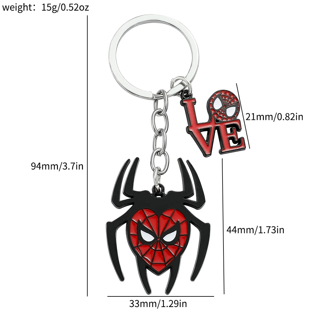 Porte-clés Marvel Avengers 2 Pièces - Super Héros Métal Iron Man, Captain America, Spiderman
